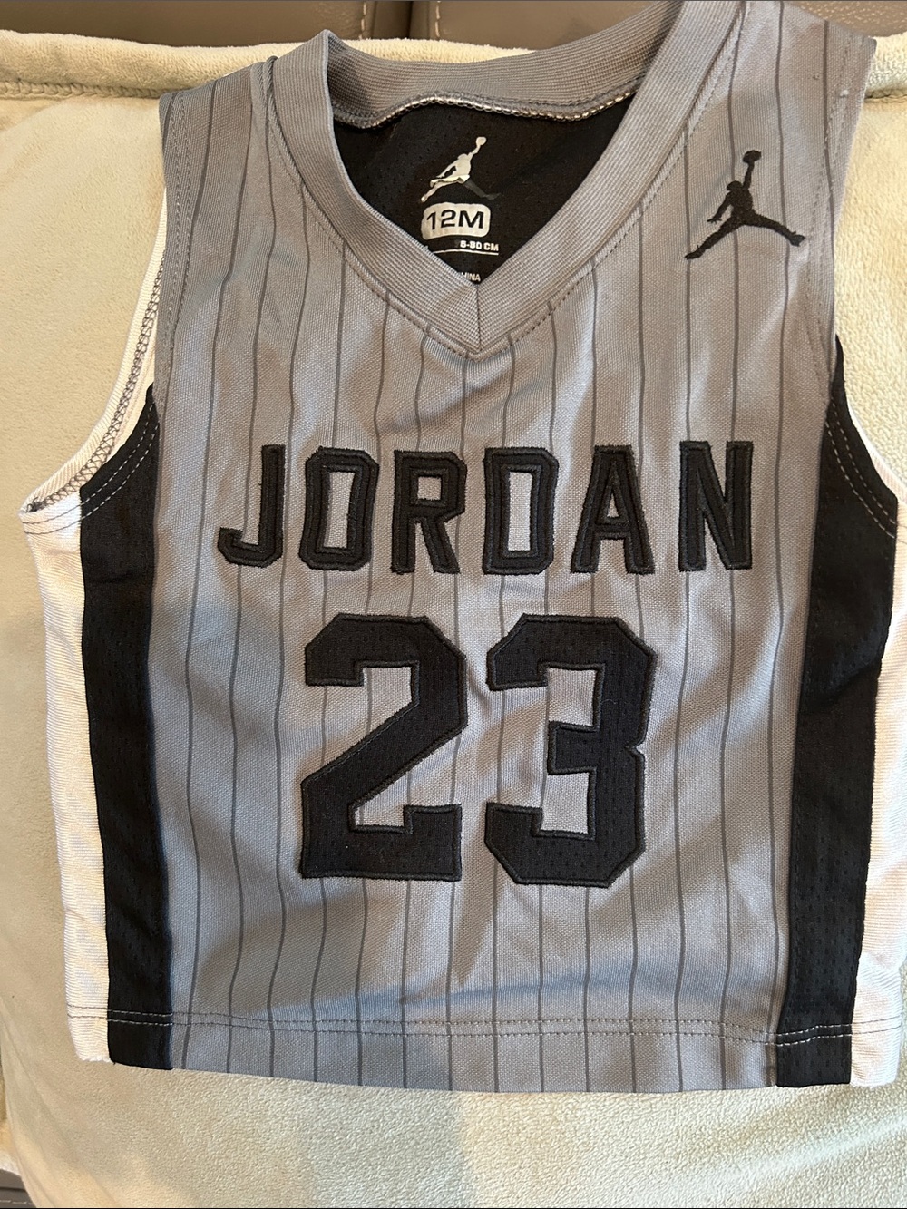 Used Jordan Gray & Black 23 Baby Jersey Tank